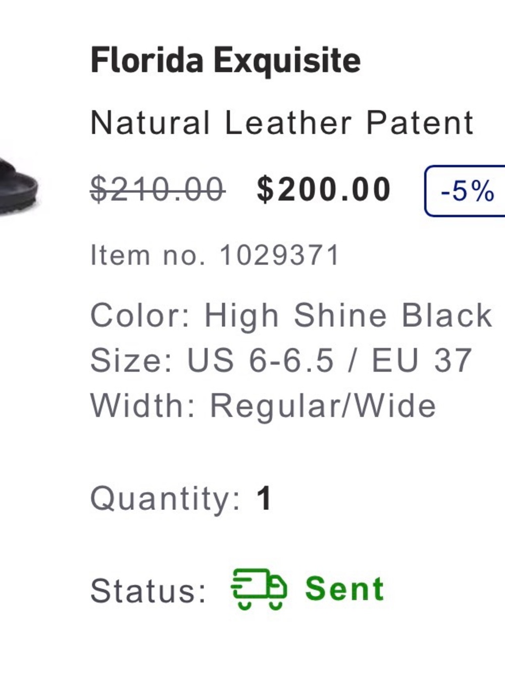 Birkenstock Florida Exquisite High Shine Black Patent Leather Sandals 37 - Picture 4 of 4